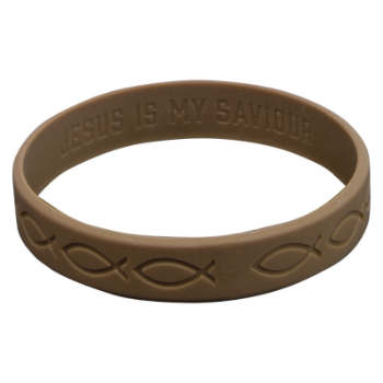 Picture of Silicone Wristband Ichtus Brown