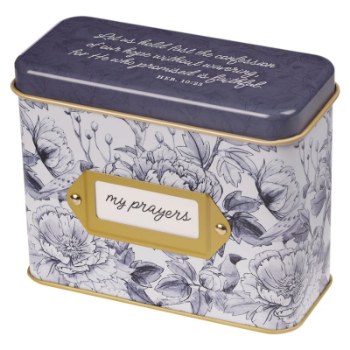 Picture of Cards in Tin My Prayers Blue Floral Promise